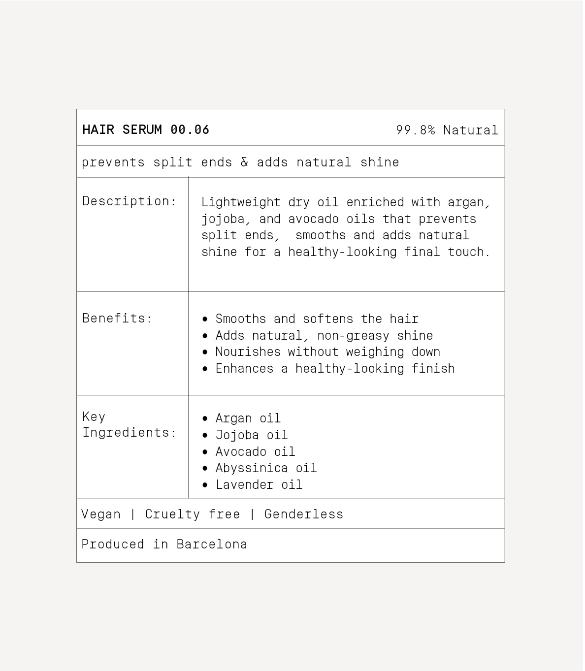 Haarserum 00.06 Haarserum 00.06