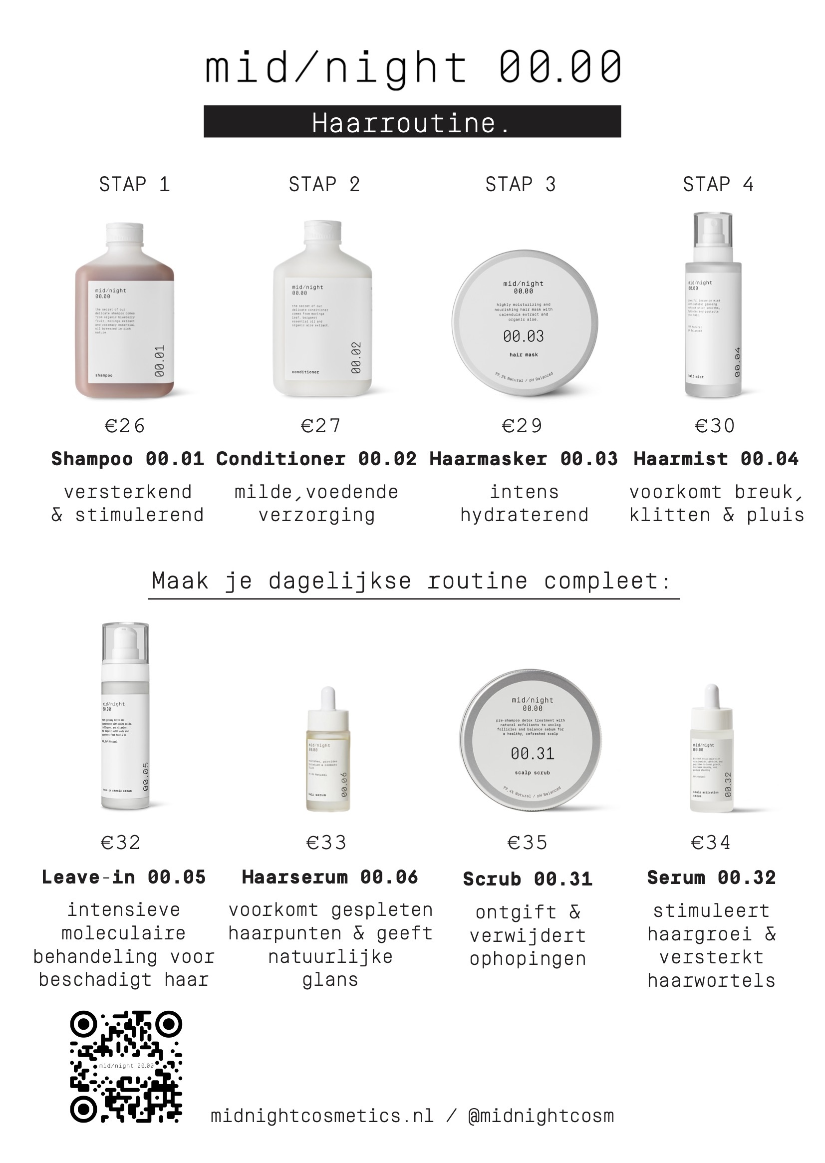Foto van Prijskaart + QR info hair A6