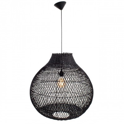 Hanglamp Doetinchem rotan zwart (peer) 60x60 510093 Hanglamp Doetinchem rotan zwart (peer) 60x60 510093