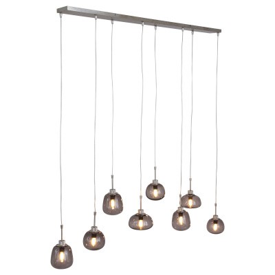 Hangl. 8-L. glas LED grijs glas E14 2484ST Hangl. 8-L. glas LED grijs glas E14 2484ST