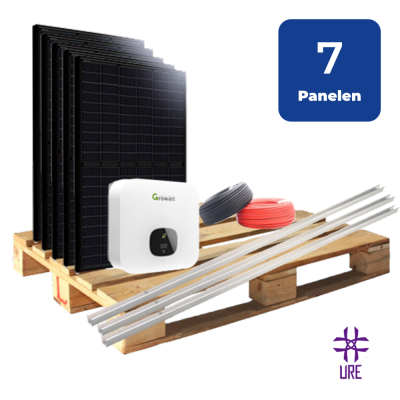 Foto van 7 Zonnepanelen 2975Wp URE Schuin Dak Staal Damwand Landscape - incl. Growatt Omvormer