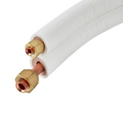 Foto van AircoTube koelleiding geïsoleerd flare leidingset 1/4x1/2 rol van 10 meter