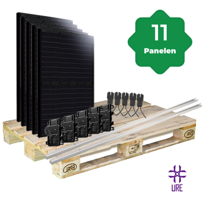 Foto van 11 Zonnepanelen 4400Wp URE Schuin Dak Staal Damwand Landscape - incl. Enphase IQ8+ Micro-Omvormer