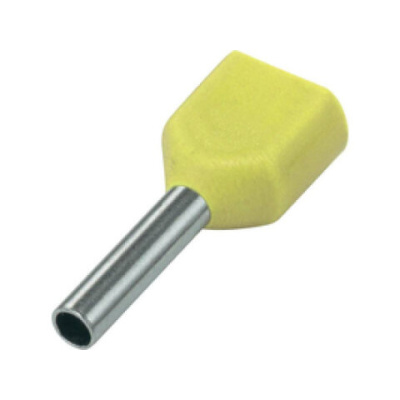 Foto van Solar Adereindhuls geisoleerd geel 2x6mm2 per 100 stuks