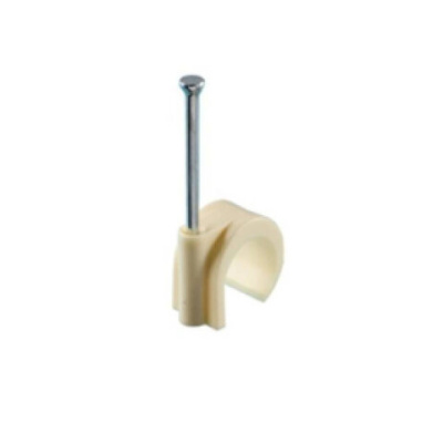 Foto van Newlec Spijkerclip 16-19mm Crème Kunststof per 100 stuks