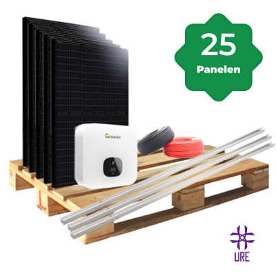 Foto van 25 Zonnepanelen 10000Wp URE Grondopstelling - incl. Growatt Omvormer